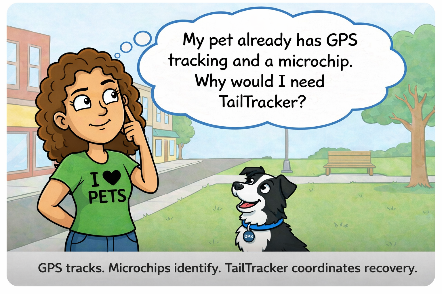 GPS tracks. Microchips identify. TailTracker coordinates recovery.